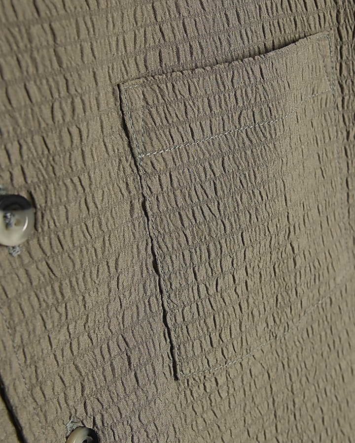 Boys Khaki Textured Shirt Set