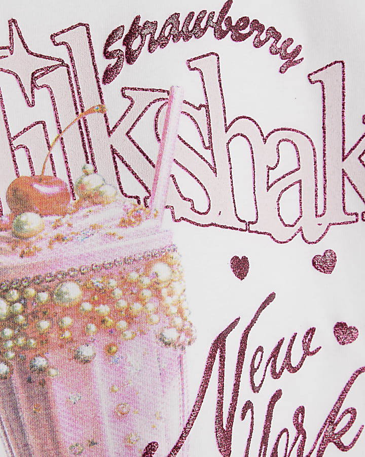 Girls White Milkshake Crop Top