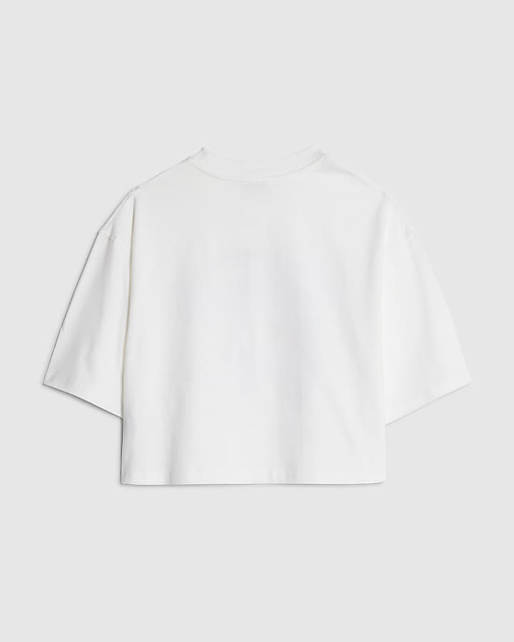 Girls White Milkshake Crop Top