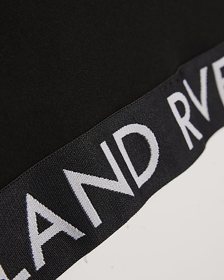 Girls Black RI Waistband Pack Of 2 T-Shirts