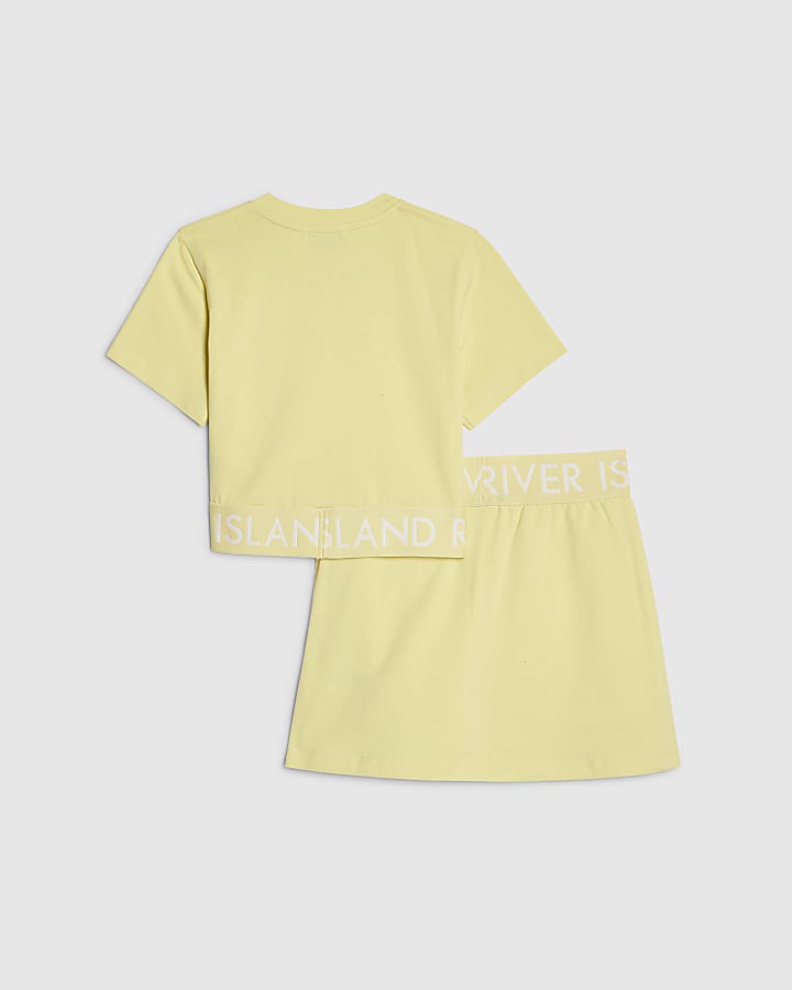Girls Yellow RI Waistband T-Shirt Set