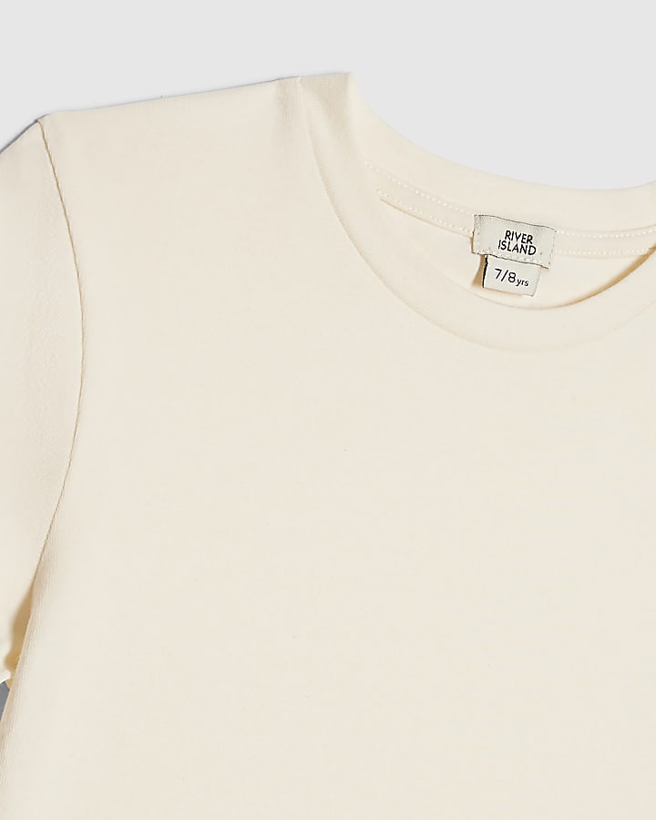 Girls Cream RI Waistband T-Shirt Set