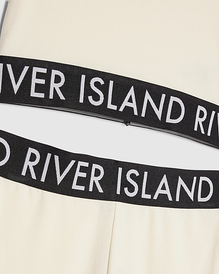 Girls Cream RI Waistband T-Shirt Set