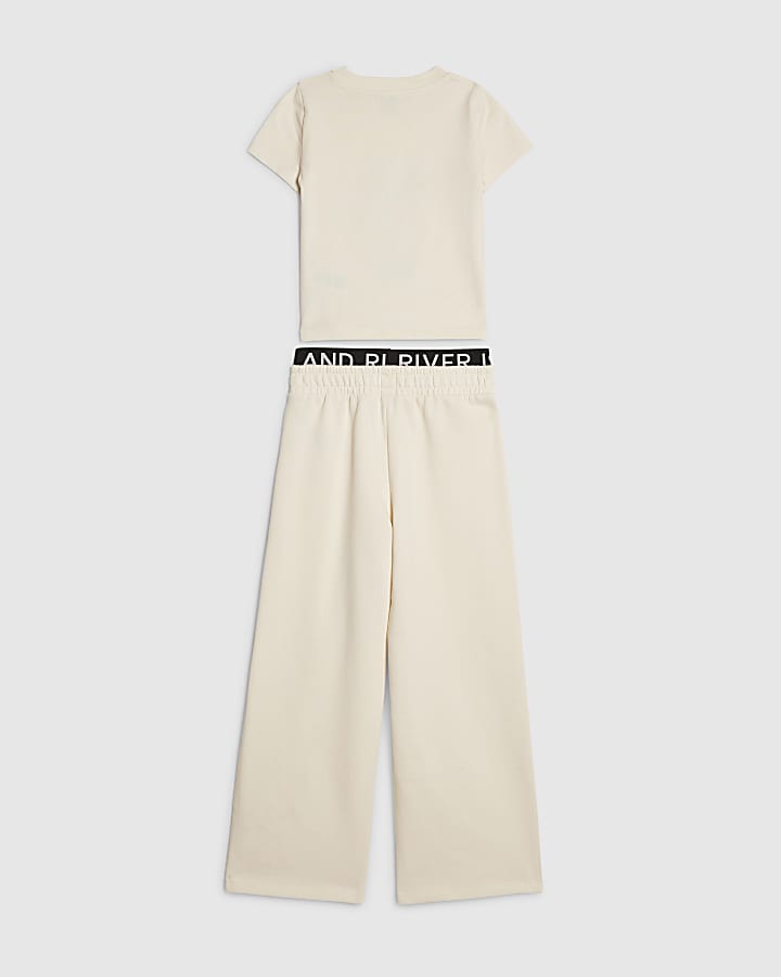 Girls Cream Bubble Queen T-Shirt Set