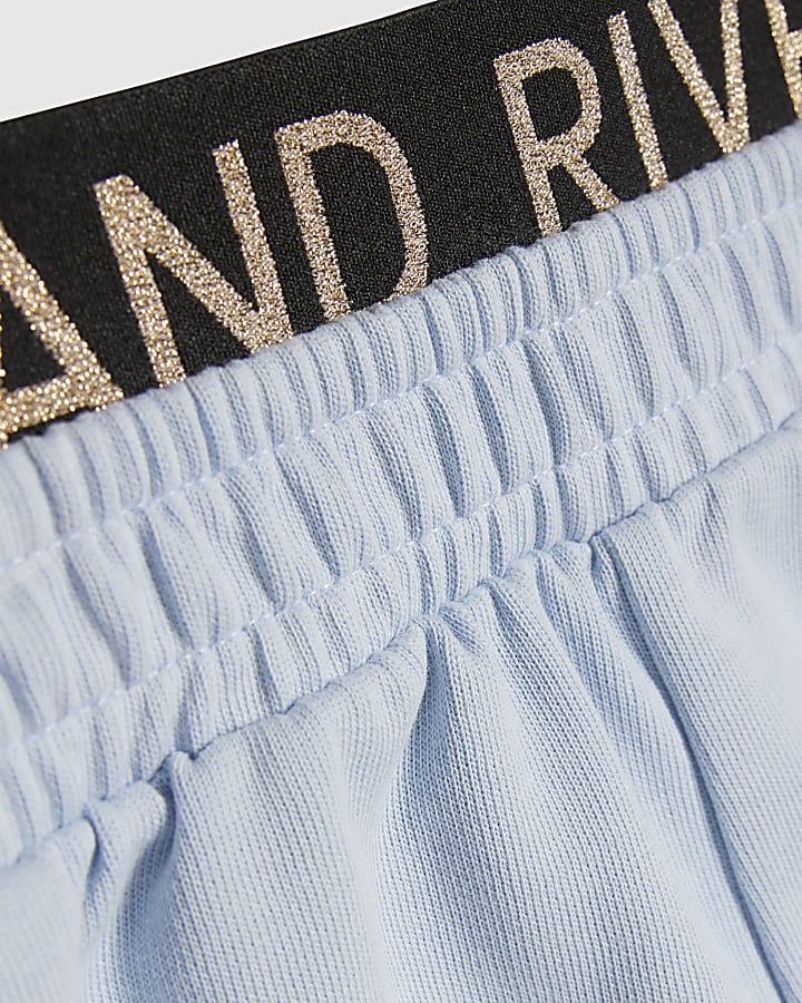 Girls Blue Tank Top And Shorts Set