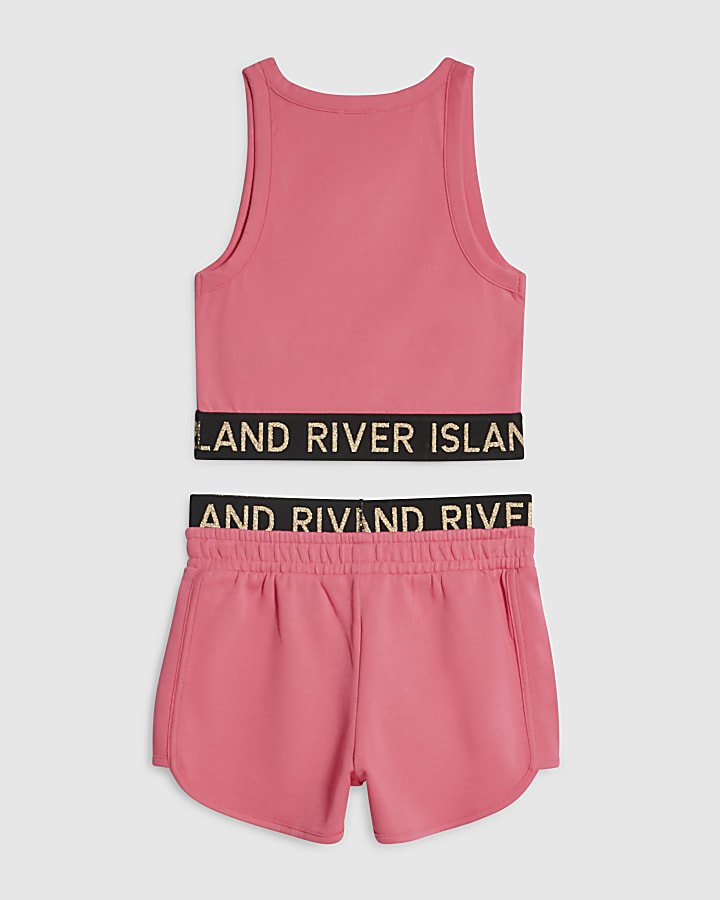 Girls Pink Tank Top and Shorts Set
