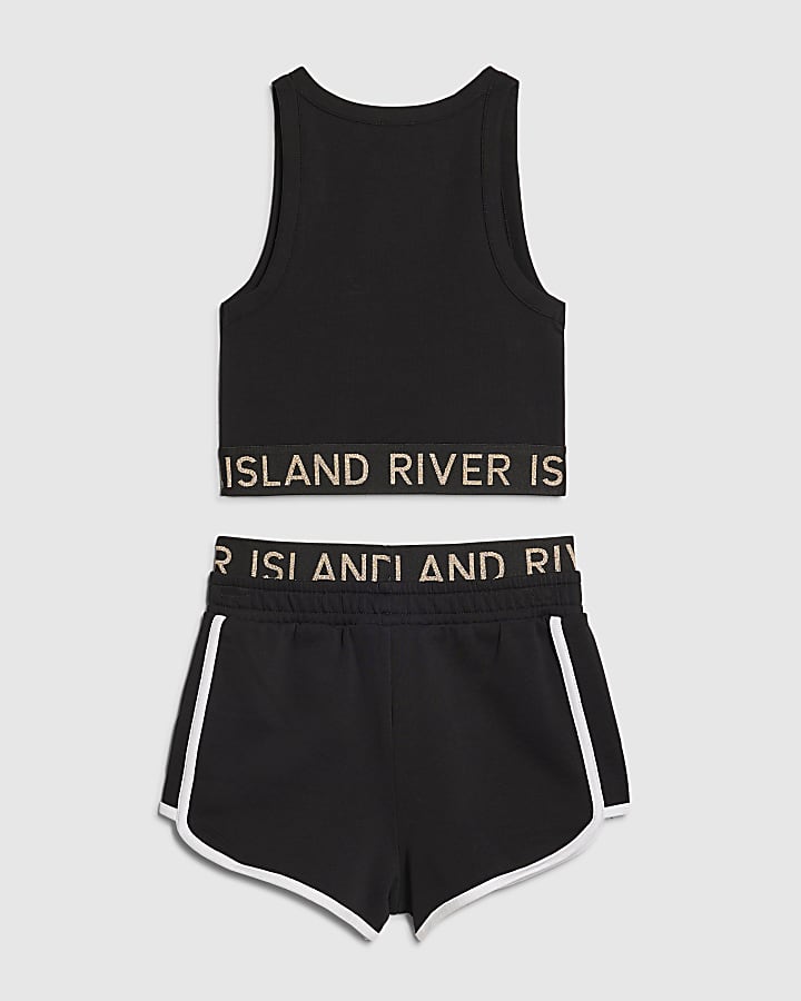 Girls Black RI Tank And Shorts Set