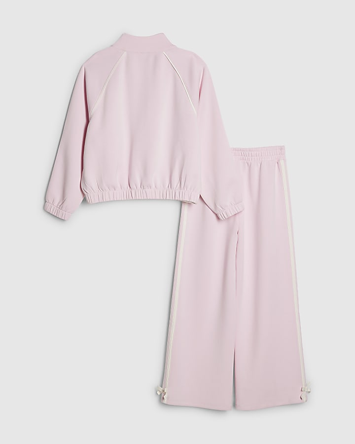 Girls Pink Pink Rosette Tracksuit Set
