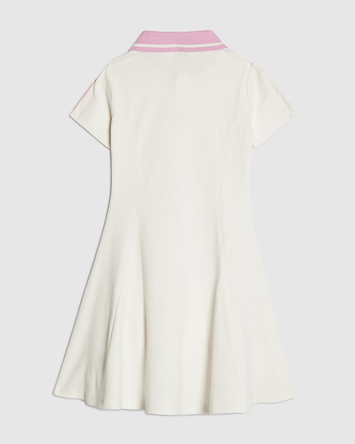 Girls Cream Cherry Polo Dress