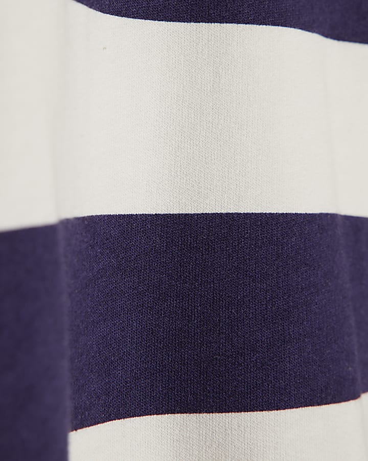 Girls Navy Stripe Polo Shirt And Skort Set