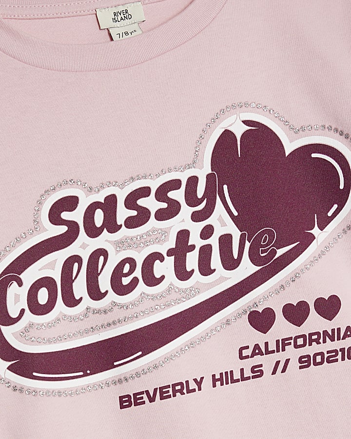Girls Pink Sassy Crop Top