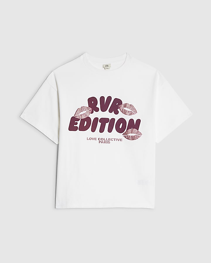 Girls White RVR Edition T-Shirt