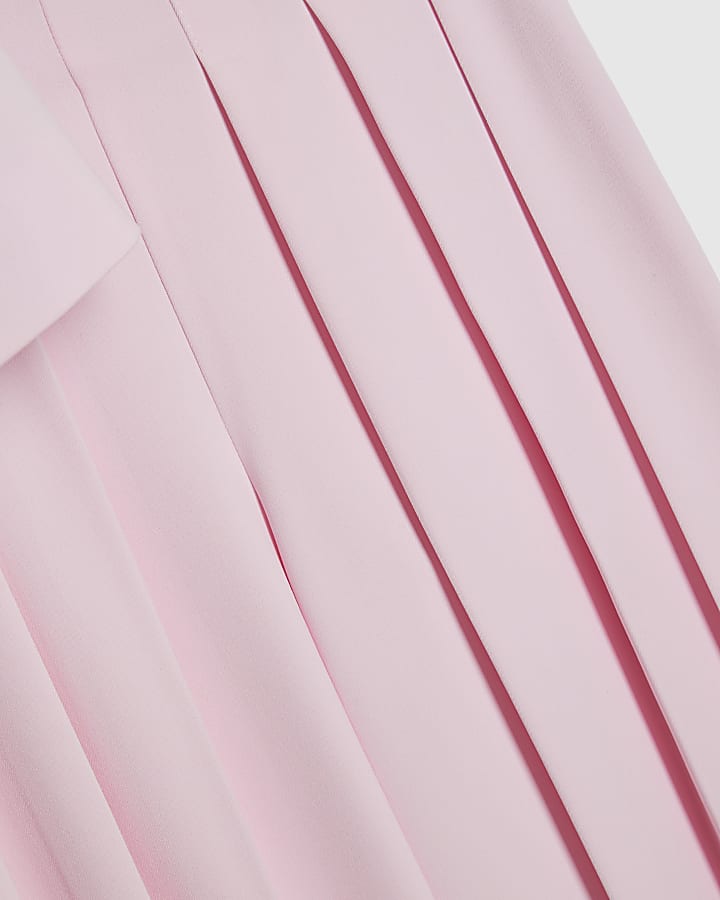 Girls Pink Sleeveless Blazer Set