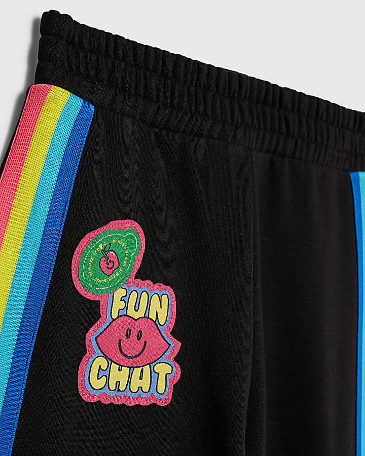 Girls Black Badge Hoodie Tracksuit Set