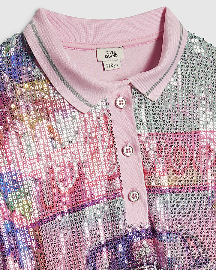 Girls Pink Year Zero Sequin Set
