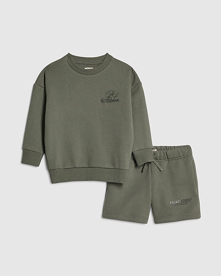 Mini Boys Green Palais Sweatshirt Set