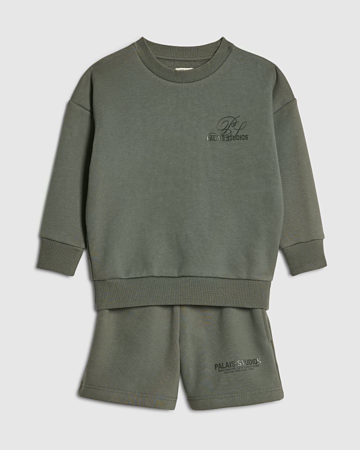 Mini Boys Green Palais Sweatshirt Set