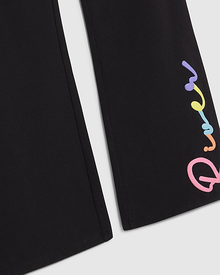 Girls Black River Hoodie And Trousers Set