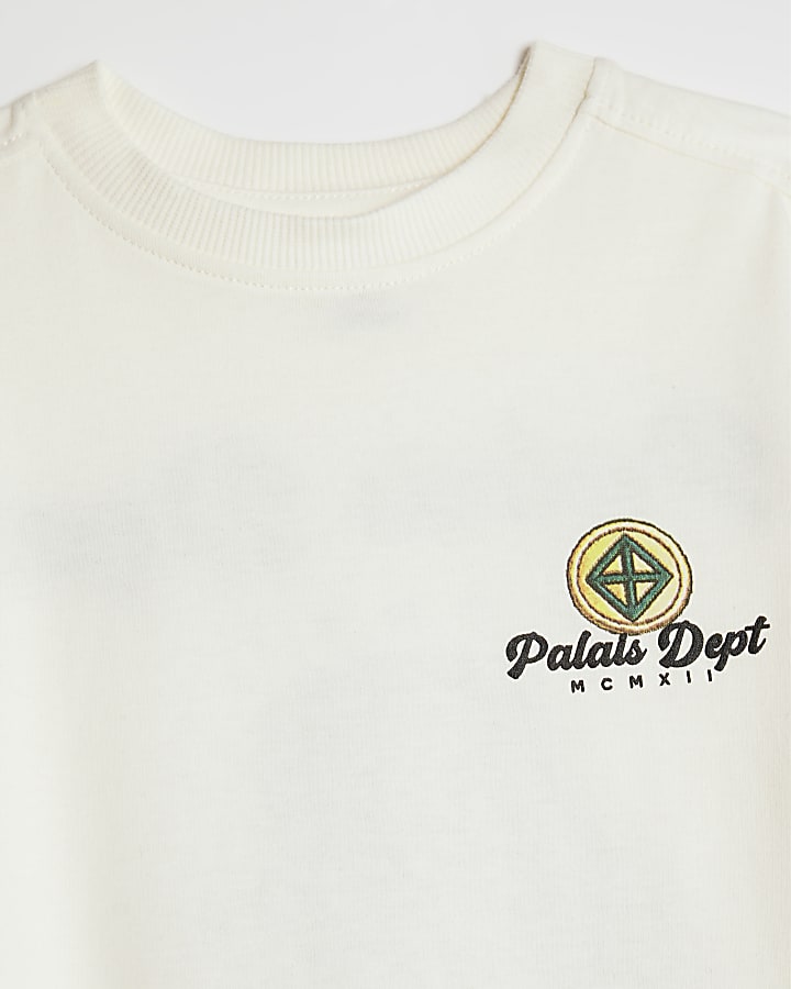 Mini Boys Cream Cool Dog T-Shirt