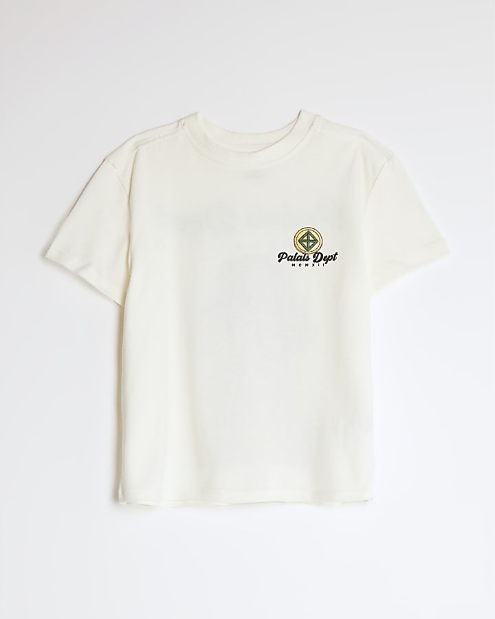 Mini Boys Cream Cool Dog T-Shirt