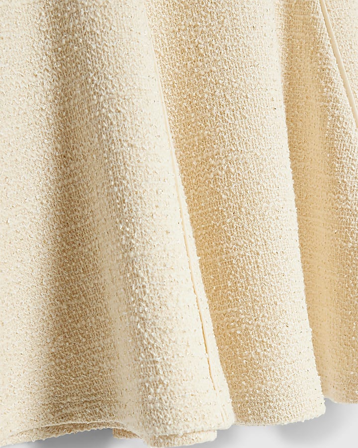 Girls Cream Boucle Bow Polo Dress