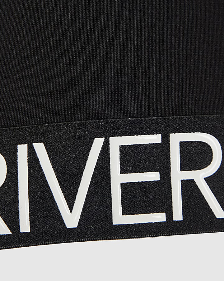 Girls Black Side Stripe T-shirt