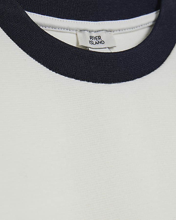 Boys Cream Ribbed Palais T-Shirt