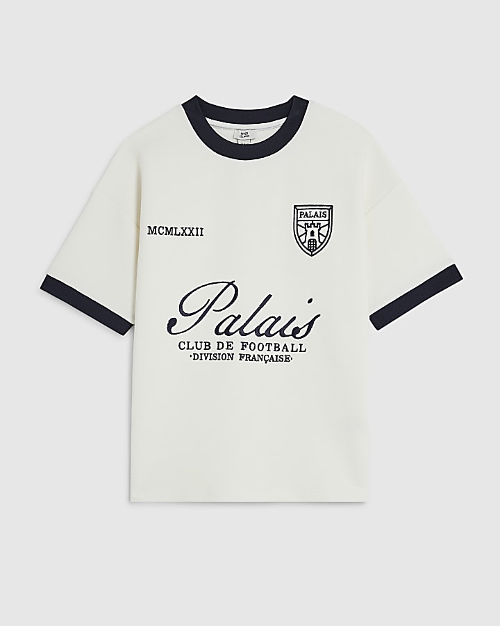 Boys Cream Ribbed Palais T-Shirt