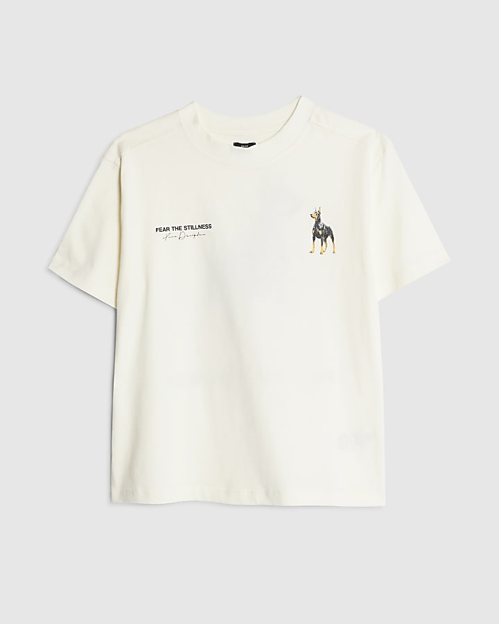 Boys White Fear The Stillness T-Shirt