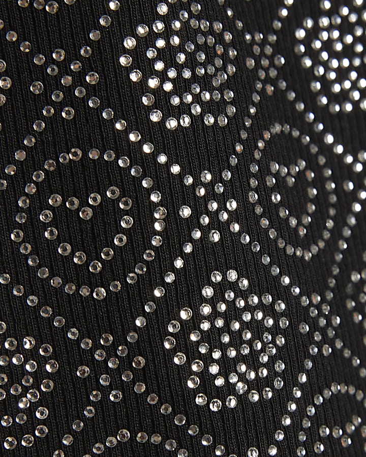 Girls Black RI embellished Tank Top