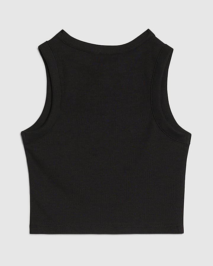 Girls Black RI embellished Tank Top