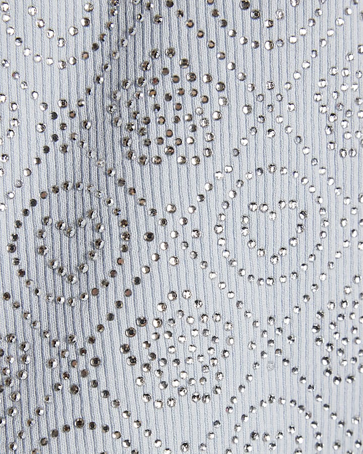 Girls Blue RI Diamante T-Shirt