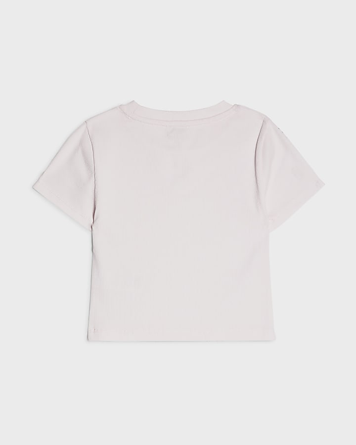 Girls Pink RI Diamante T-Shirt