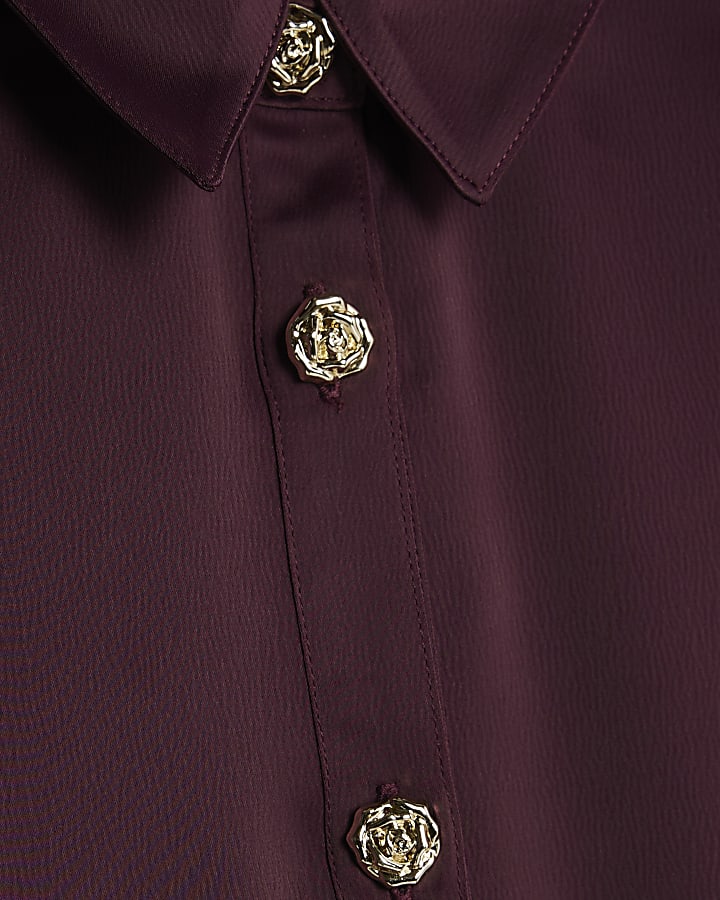 Girls Red Satin Prom Dress