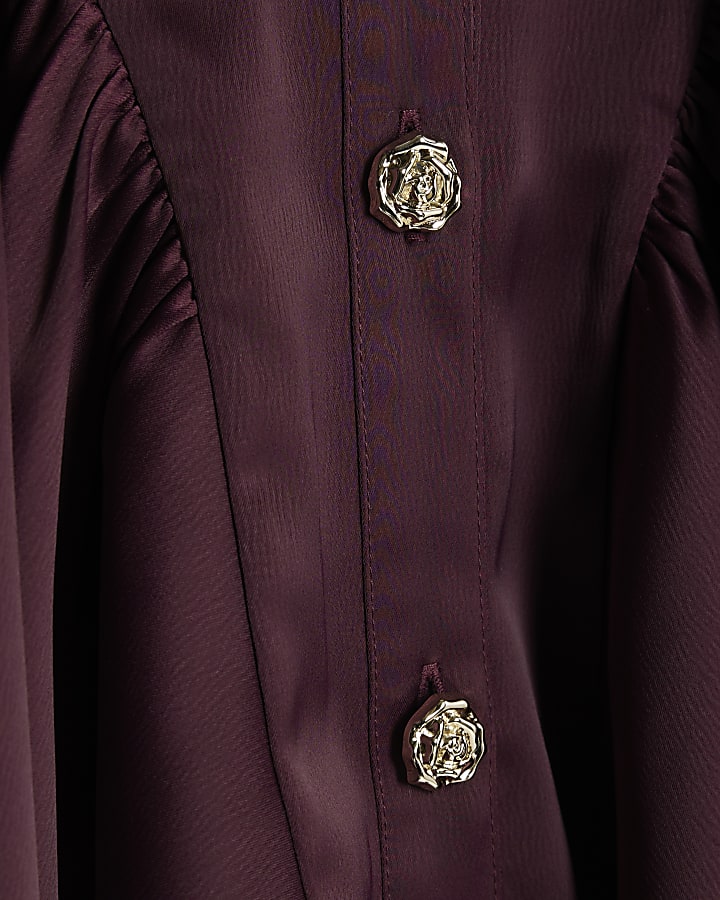 Girls Red Satin Prom Dress