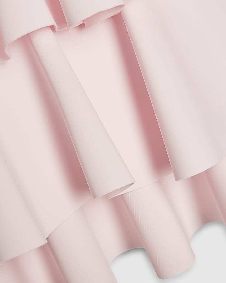 Girls Pink Asymmetric Dress