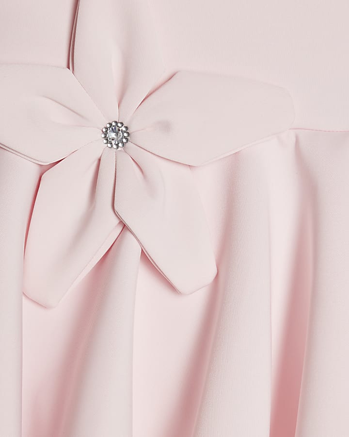 Girls Pink Asymmetric Dress