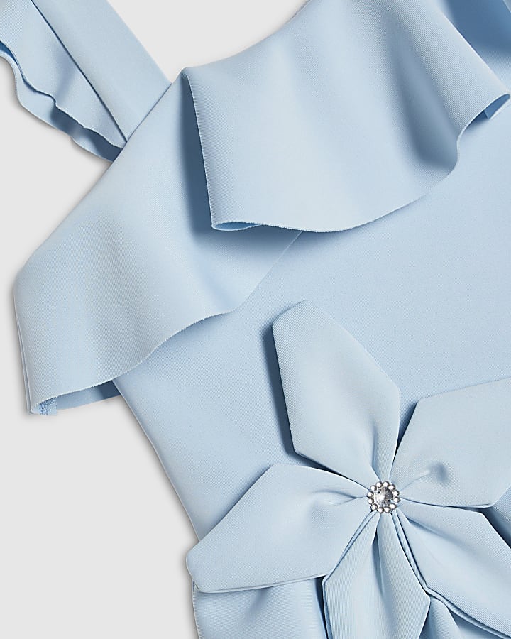 Girls Blue Asymmetric Dress