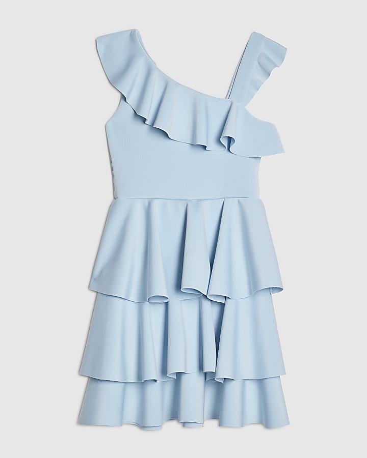 Girls Blue Asymmetric Dress