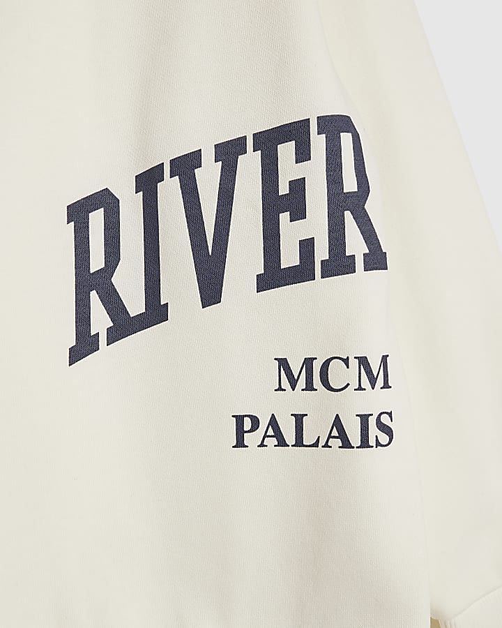 Boys Cream River Branded Sweatshirt Set