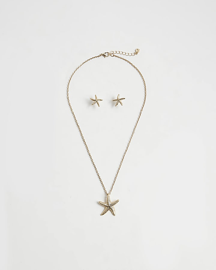 Girls Gold Starfish Necklace