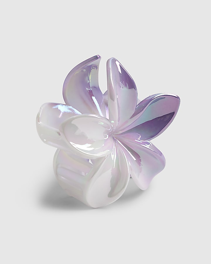Purple Ombre Floral Hair Claw