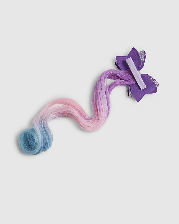 Girls Multi Colour Sparkle Bow Faux Hair