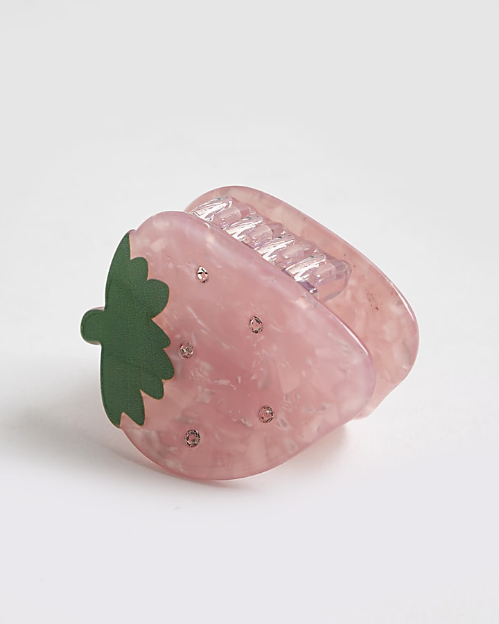 Girls Pink Strawberry Claw Hair Clip