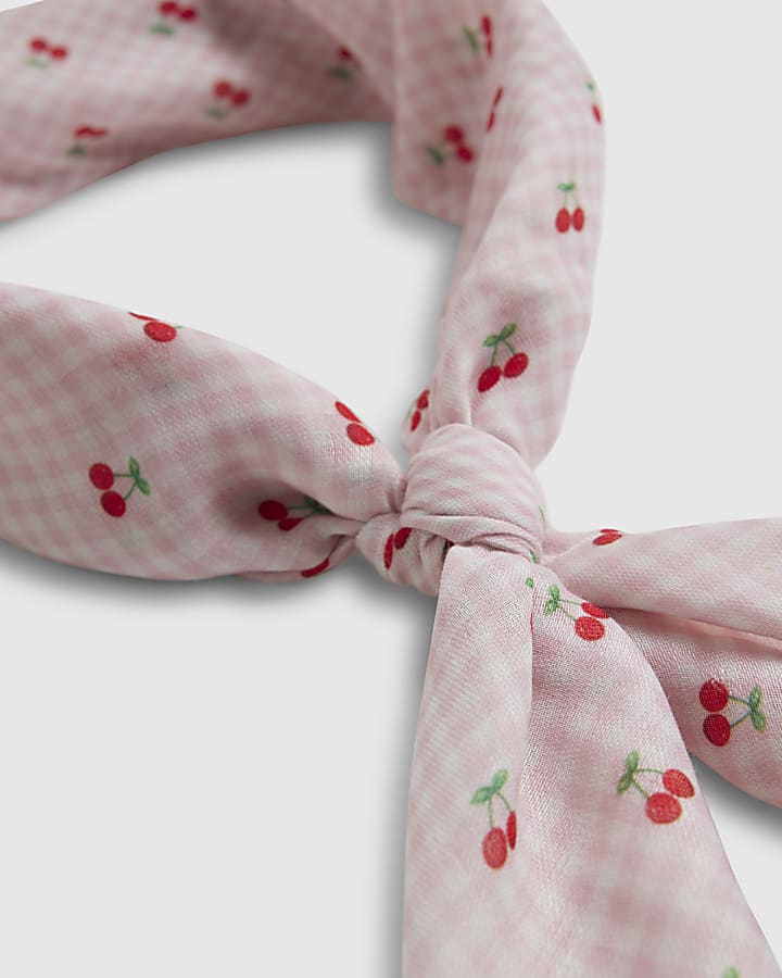 Girls Pink Cherry Bandana