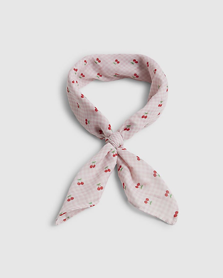 Girls Pink Cherry Bandana