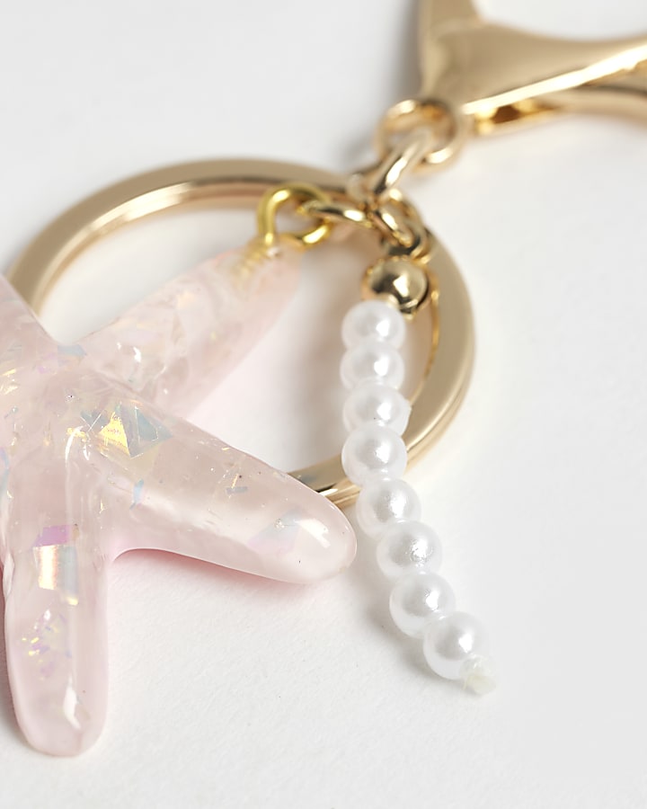 Girls Purple Starfish Keyrings Set