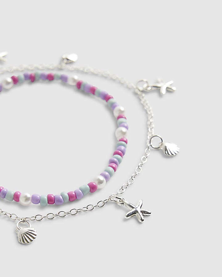 Girls Pink Starfish Anklet Bracelet