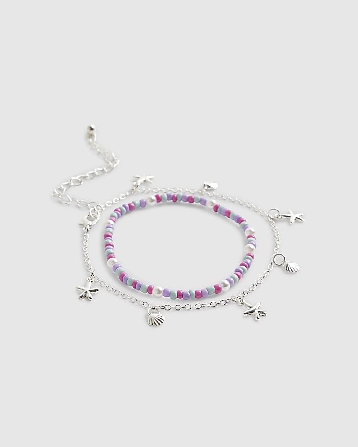Girls Pink Starfish Anklet Bracelet