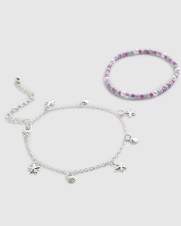 Girls Pink Starfish Anklet Bracelet